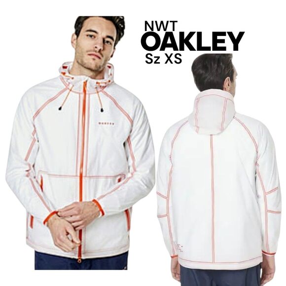 OAKLEY NWT! Sz XS TRANSLUCENT SKYLINE Hooded Super Lightweight Shell Zip Jacket - Picture 1 of 5